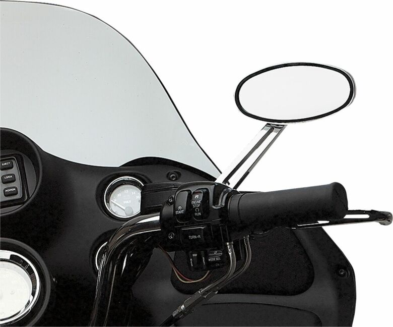 Mirror Ness Stealth Ii Oval Led Right W/ 6" Stem Chrome