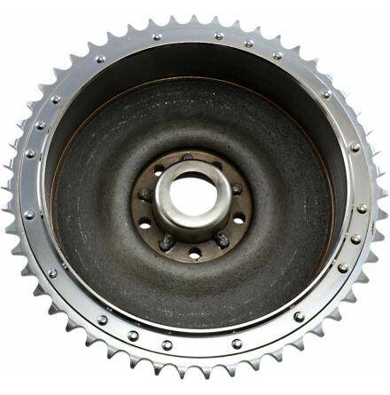 Brake Drum/Sprocket Set W/Spk 63-66 Chrome