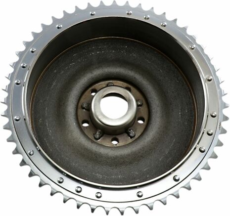 Brake Drum/Sprocket Set W/Spk 63-66 Chrome