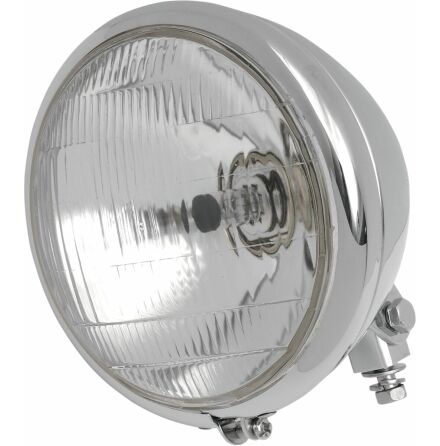 Headlight 6.5&quot; Chrome Bottom-Mount 55/100W