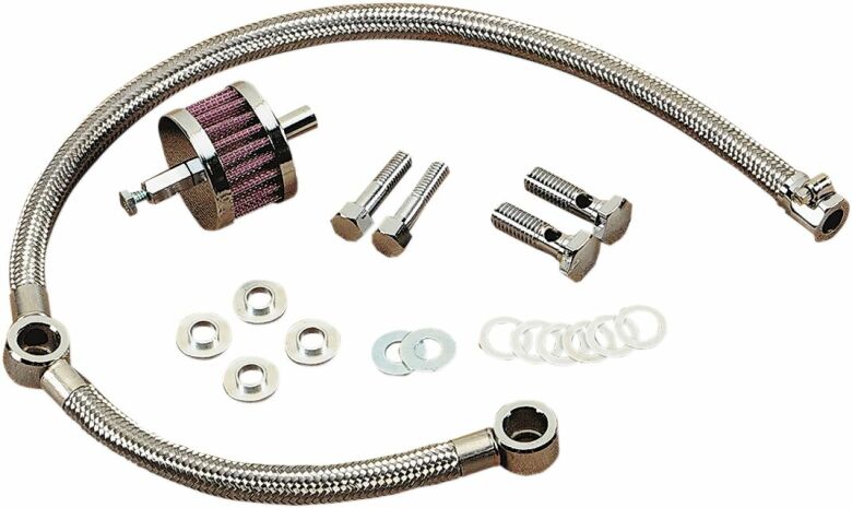 Braided Hose Crankcase Breather Kit