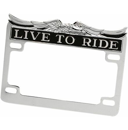 License Plate Frame &quot;Live-To-Ride&quot; Chrome