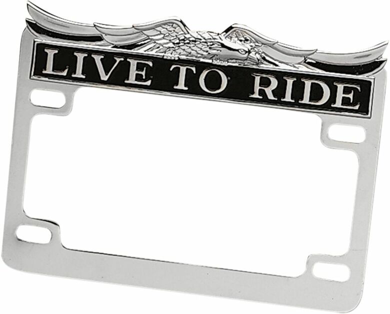 License Plate Frame "Live-To-Ride" Chrome