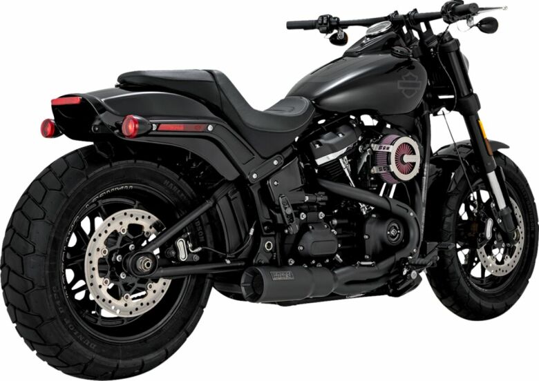 Avgassystem Hi-Output Short 2-1 Svart - 18-Upp Softail (M8)