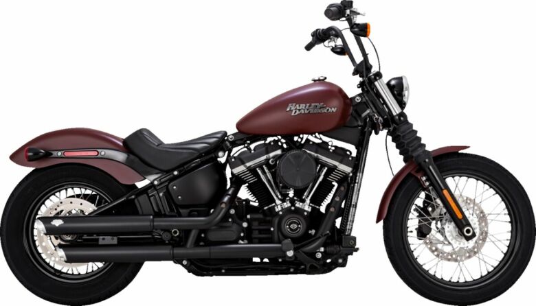 Slip-On 3" Twin Slash Svart - 18-Upp Softail