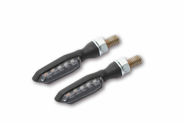 3-i-1 Bakjus/Bromsljus/Blinkers LED Highsider "Sonic-X1" Svart