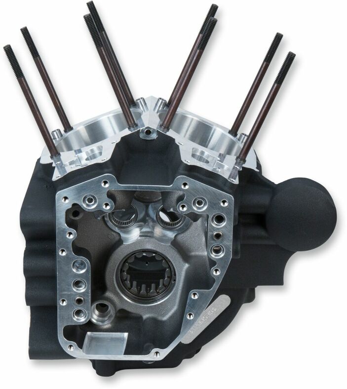 Crankcase T2 Super Stock Bore Alternator Style Wrinkle Black